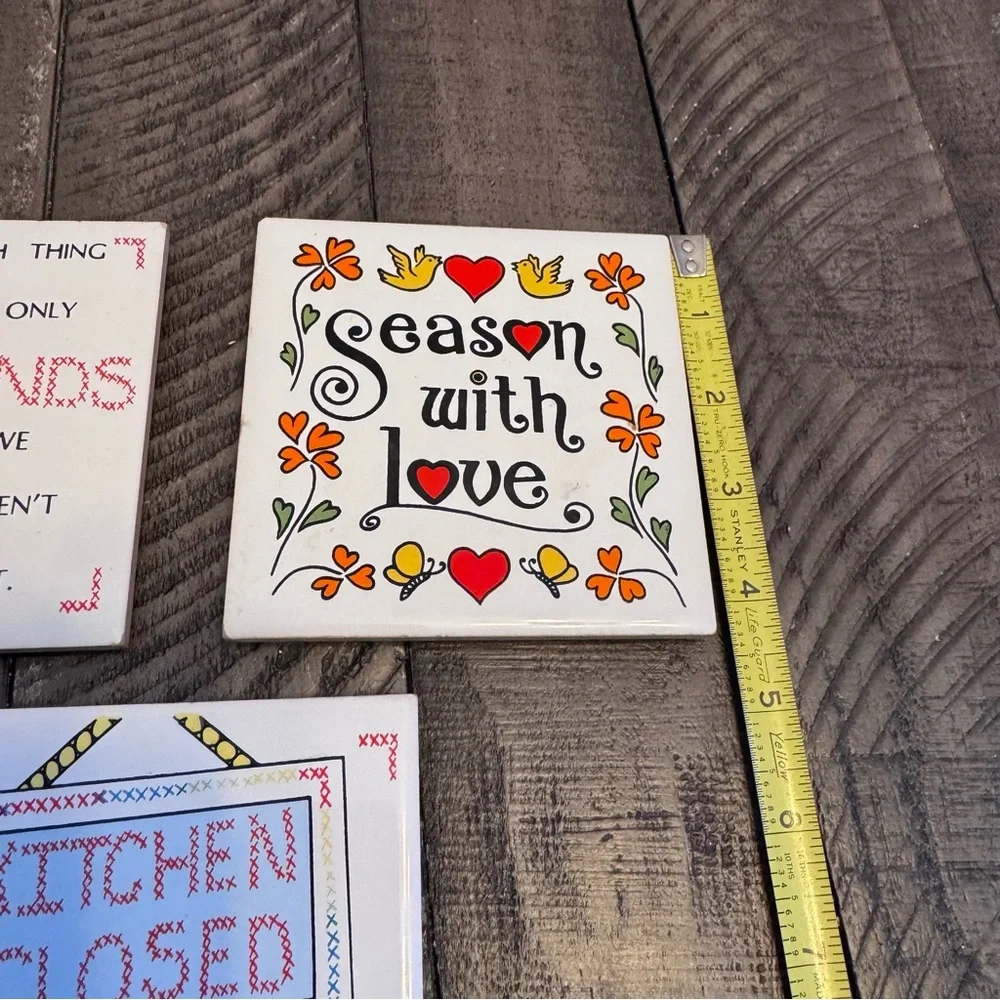 Vintage‎ House of Lloyd Ceramic Trivet Kitchen Decorative Novelty Funny Lot Of 3